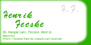 henrik fecske business card